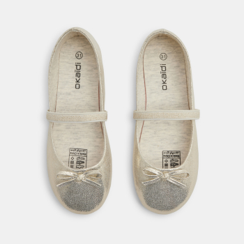 حذاء باليرينا لامع بدون نعل للفتيات